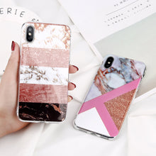 Load image into Gallery viewer, Glitter Powder Marble Phone Case For iPhone