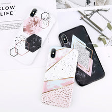 Load image into Gallery viewer, Glitter Powder Marble Phone Case For iPhone