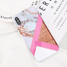 Load image into Gallery viewer, Glitter Powder Marble Phone Case For iPhone