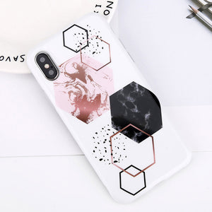 Glitter Powder Marble Phone Case For iPhone